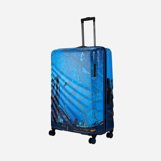 Safari Brooklyn Printed Hard Luggage - Luggage Lounge - Blue / Large - Blue / Large