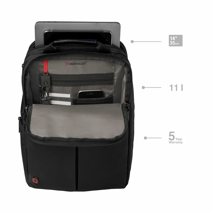 Wenger Reload 14 Laptop Backpack Black - Luggage Lounge