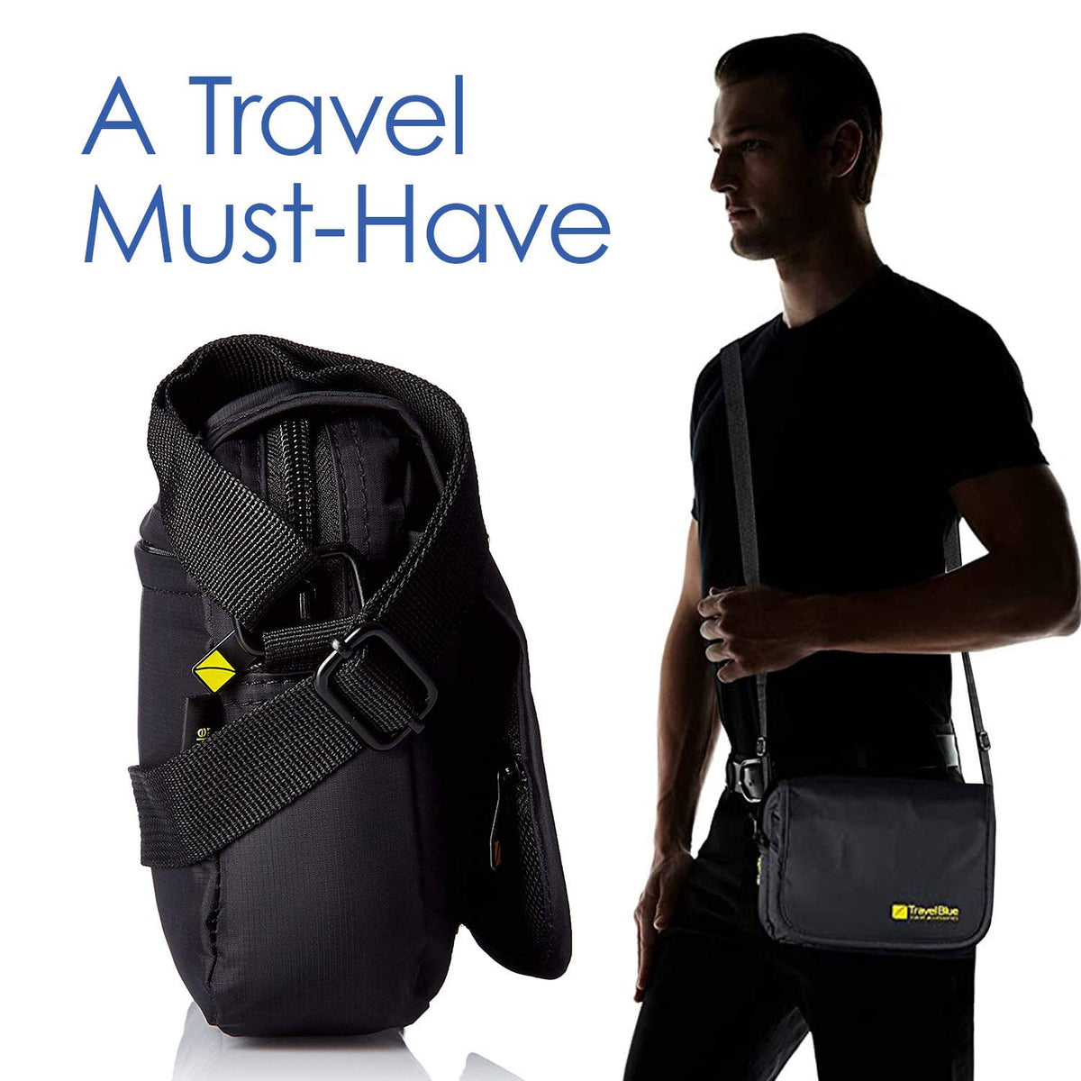 Travel Blue City Pouch Crossbody Bag Black - Luggage Lounge