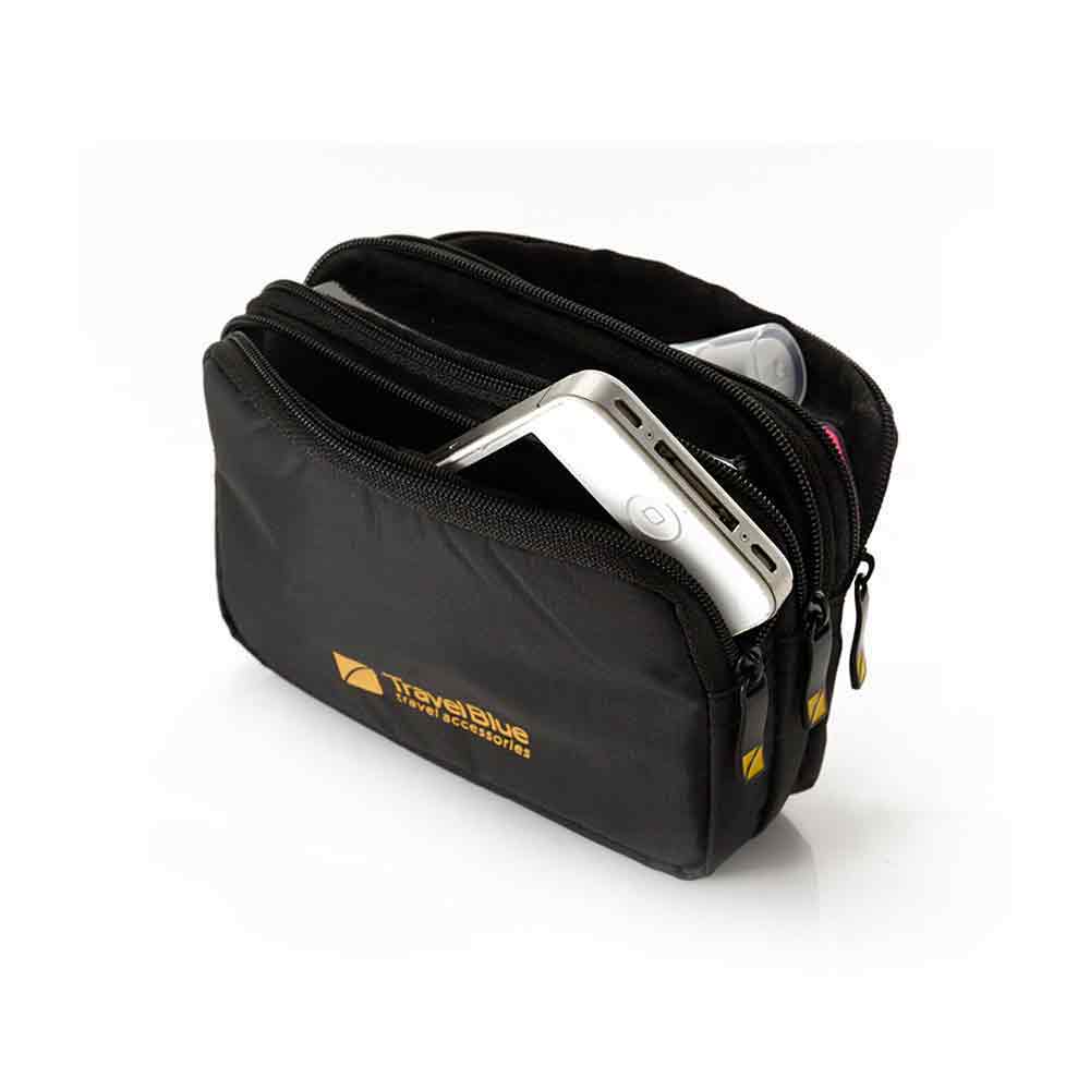 Travel Blue Triple Pod Phone/camera Pouch Black - Luggage Lounge