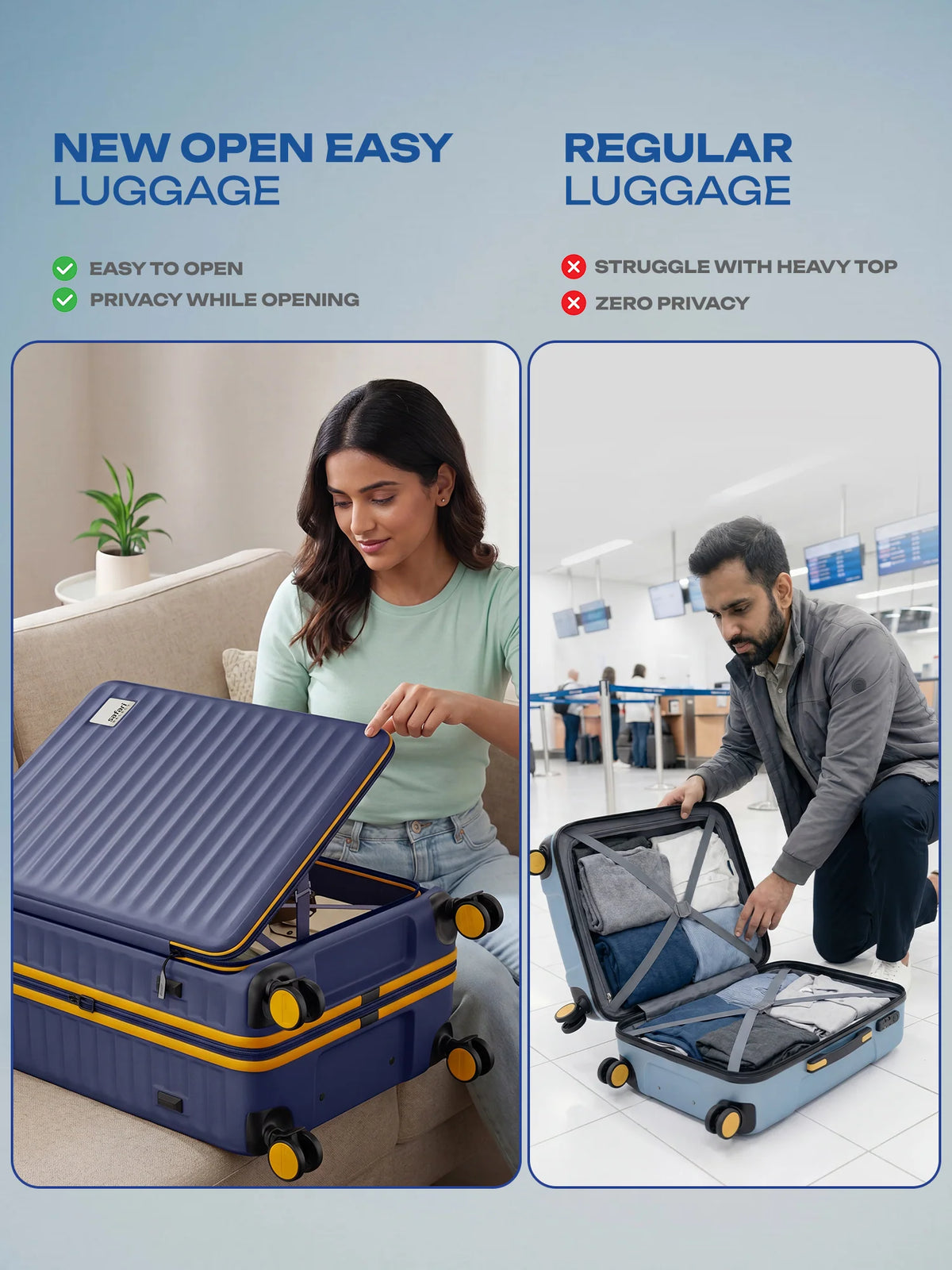 Safari Froniq Hard Luggage Front Opening - Luggage Lounge