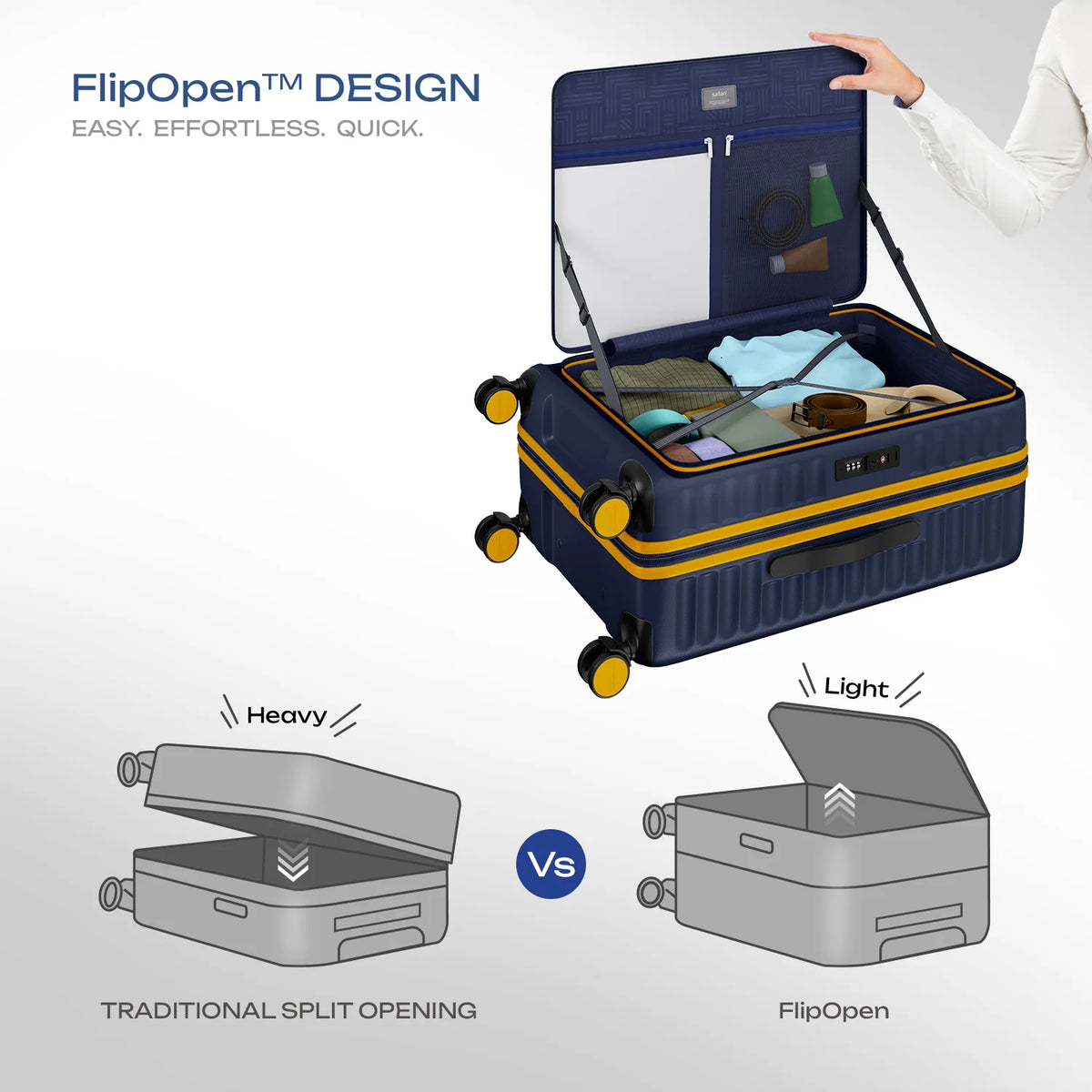 Safari Froniq Hard Luggage Front Opening - Luggage Lounge