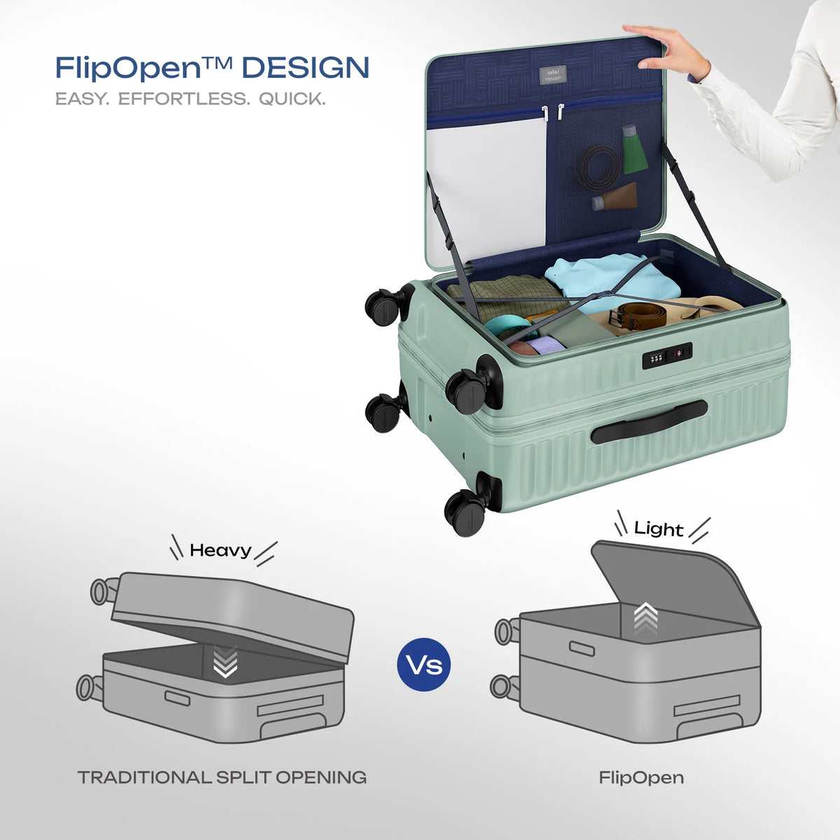 Safari Froniq Hard Luggage Front Opening - Luggage Lounge