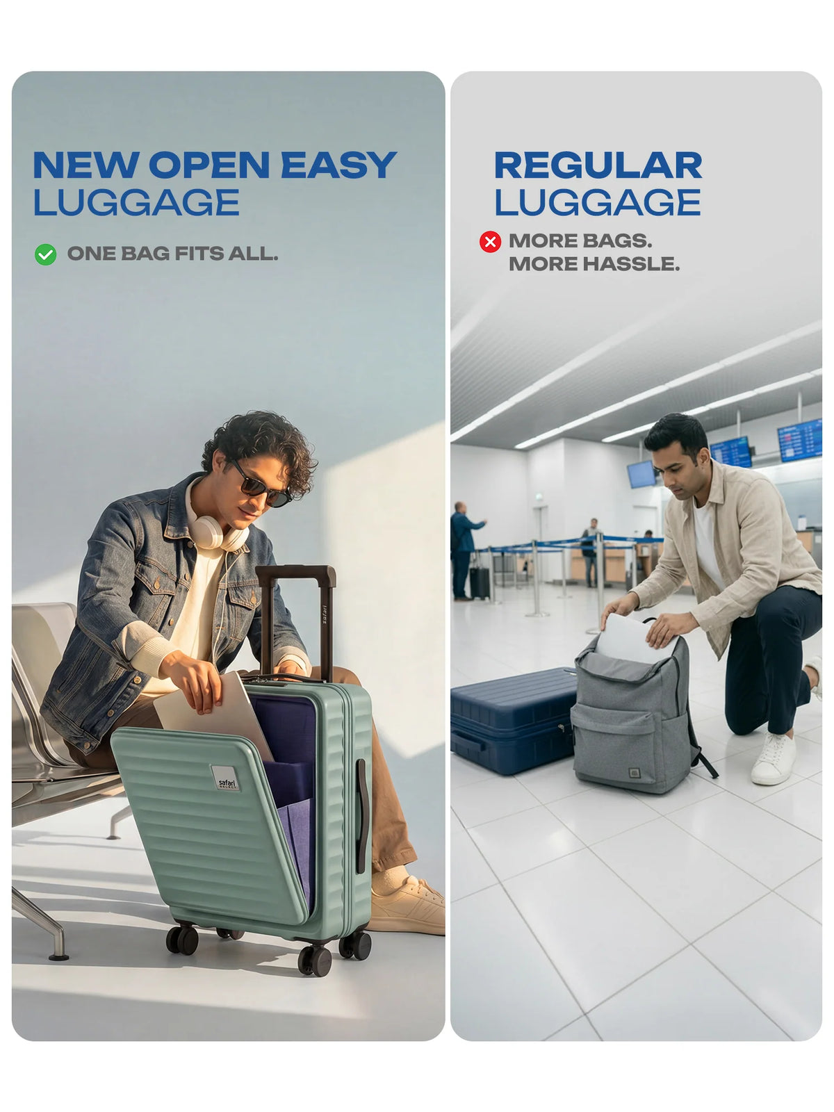 Safari Froniq Hard Luggage Front Opening - Luggage Lounge