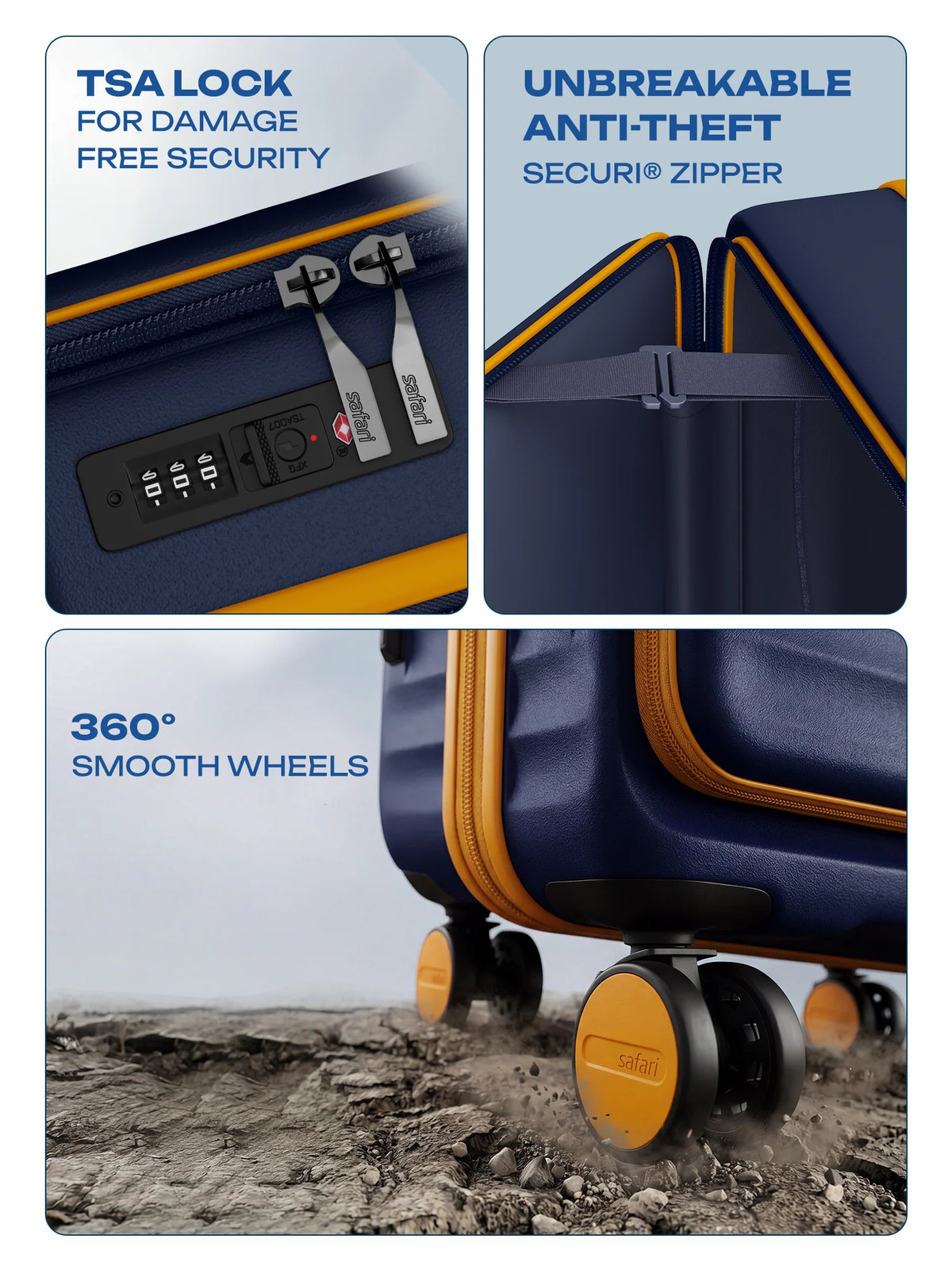 Safari Froniq Hard Luggage Front Opening - Luggage Lounge