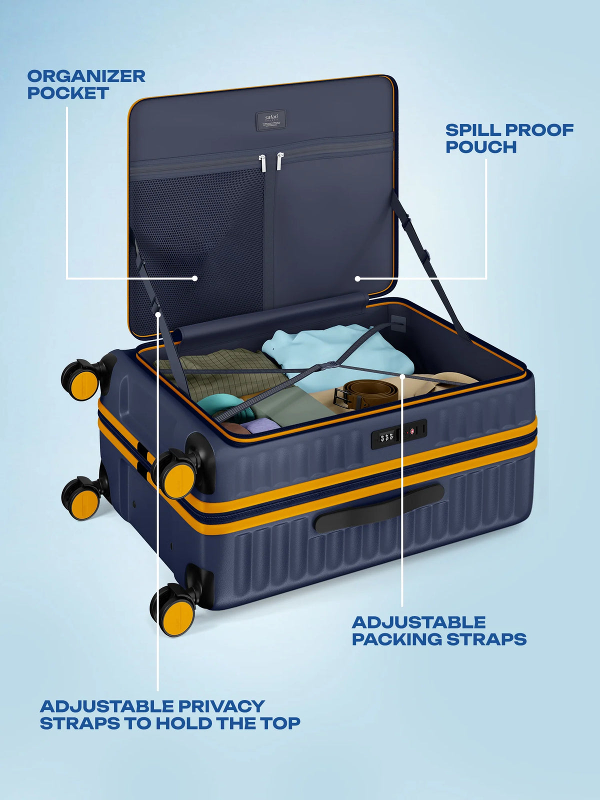 Safari Froniq Hard Luggage Front Opening - Luggage Lounge