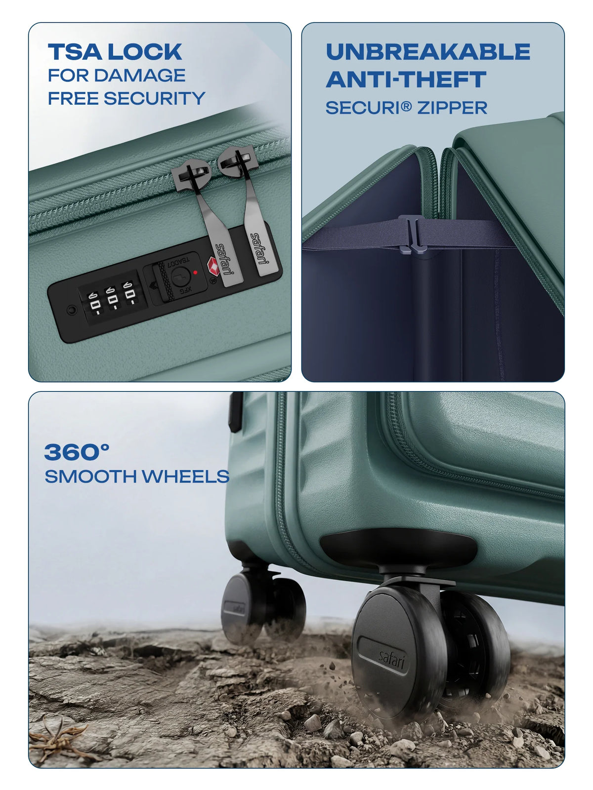 Safari Froniq Hard Luggage Front Opening - Luggage Lounge