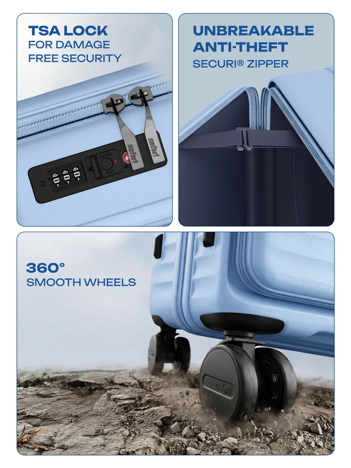 Safari Froniq Hard Luggage Front Opening - Luggage Lounge