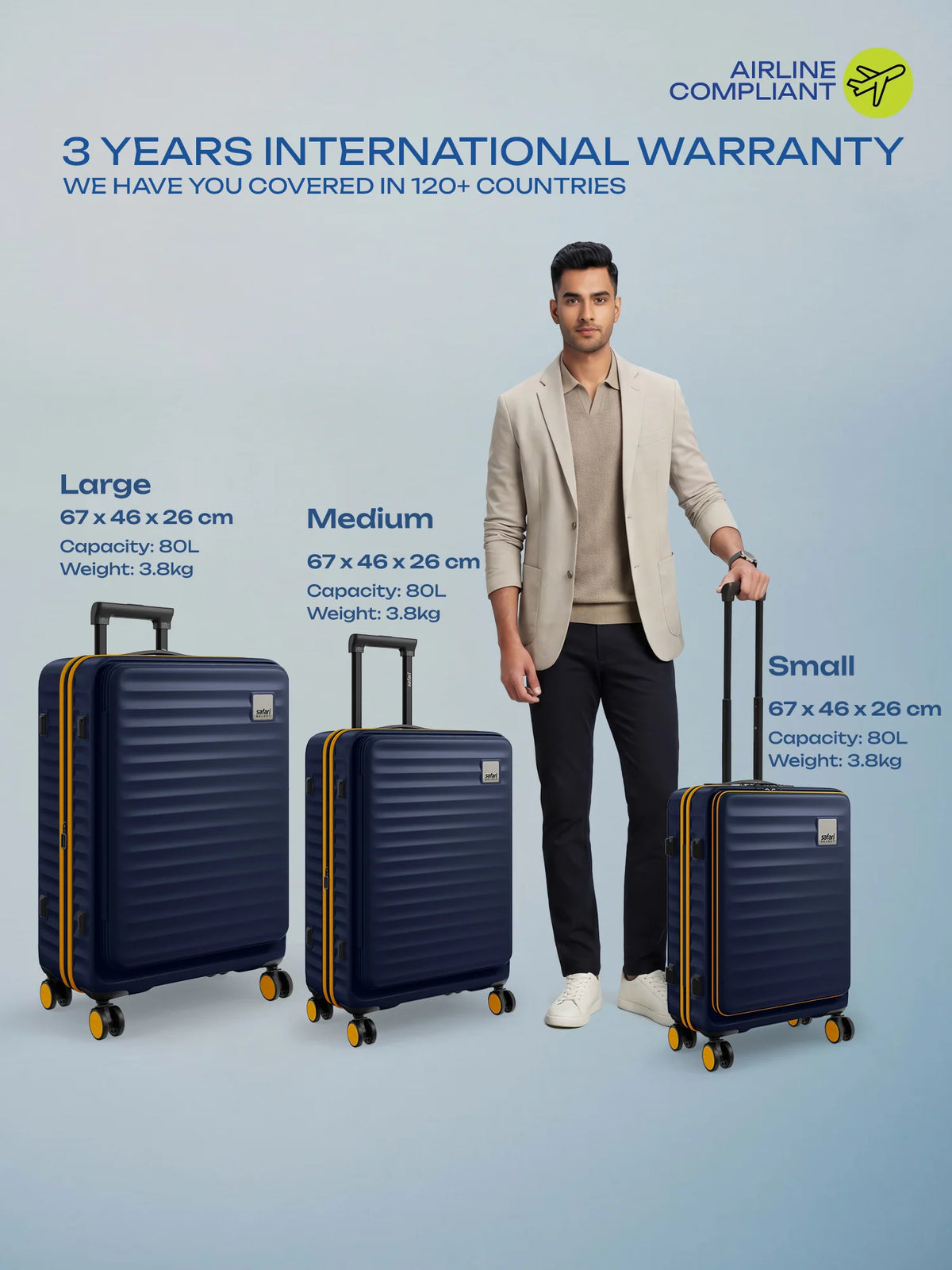 Safari Froniq Hard Luggage Front Opening - Luggage Lounge