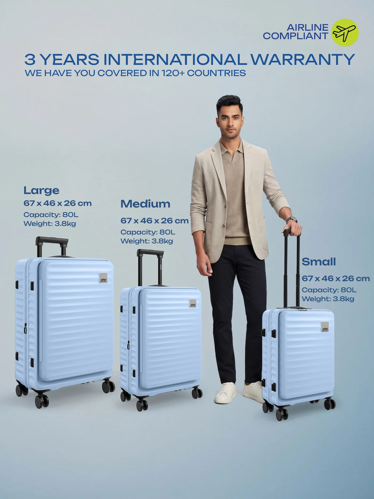 Safari Froniq Hard Luggage Front Opening - Luggage Lounge