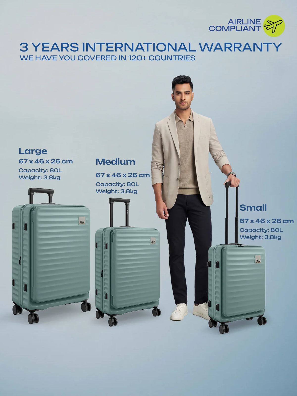 Safari Froniq Hard Luggage Front Opening - Luggage Lounge